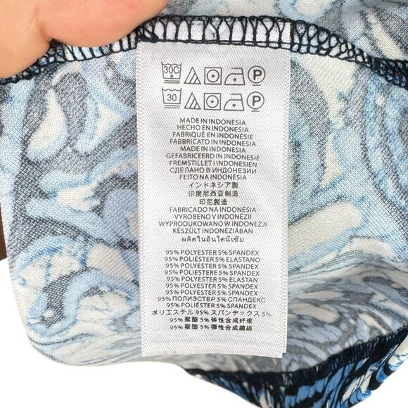 MICHAEL Michael Kors Blue White Bold Paisley Sleeveless Fit & Flare Dress - Picture 11 of 12